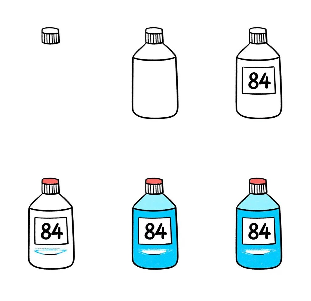 84消毒液簡(jiǎn)筆畫 如何用簡(jiǎn)單線條表達(dá)清潔的力量
